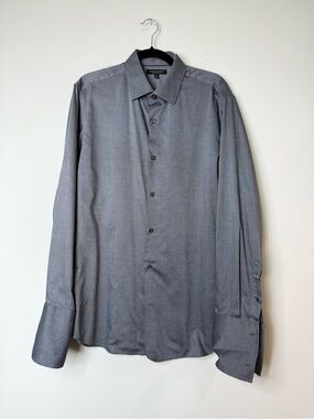 Banana Republic Men's Non-Iron Slim Fit Gray Dress Shirt - Size L